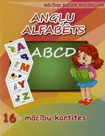 Mācības pašiem mazākajiem: Angļu alfabēts (16 mācību kartītes)