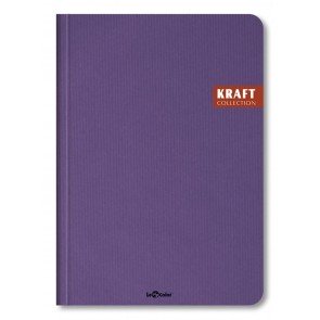 Piezīmju grāmata 24*17 cm 96 lapas rūtiņu Kraft cietos vākos violeta