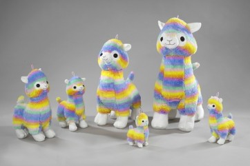 Rotaļlieta mīkstā Alpaka varavīksnes stāvoša 35x24cm
