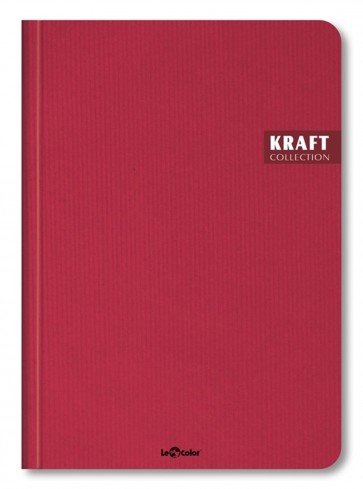 Piezīmju grāmata 24*17 cm 96 lapas rūtiņu Kraft cietos vākos sarkana