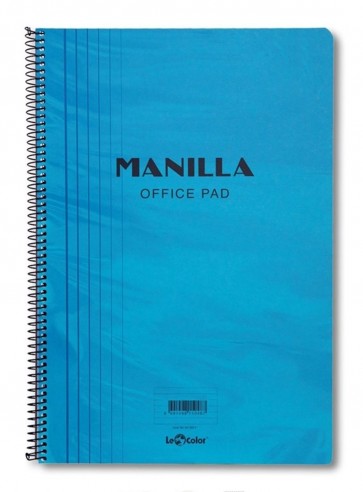 Spirālklade 90 lapas rūtiņu Manilla zila