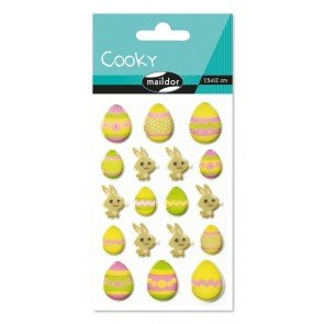 Uzlīmes Lieldienu Cooky Rabbits & eggs