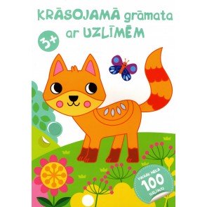 Krāsojamā grāmata ar uzlīmēm (kaķis)